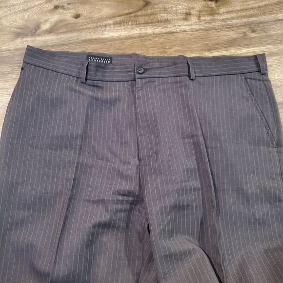 Perry Ellis Portfolio Men's 40x30 Pinstriped Gray Dress Pants Slacks 40x29.5 - Picture 2 of 6